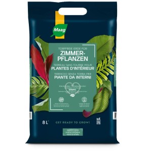 Sacco di terriccio per piante da interno Maag, 8 l, terriccio universale senza torba con Seramis per piante sane.