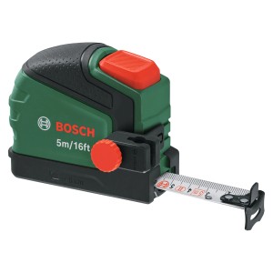 Mètre ruban Bosch 5m avec autolock, vert/noir, pour des mesures précises.