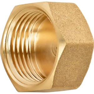 Tappo filettato in ottone 14,9 mm (Rp 3/8) per impianti idraulici e di riscaldamento.