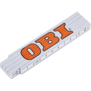 Mètre pliant : Mètre pliant OBI en fibre de verre, 1 m, avec logo OBI orange.
