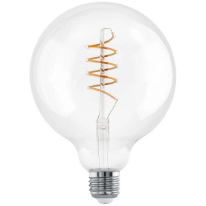 E27 LED-Leuchtmittel von Eglo, Glas Amber, 4W, 2000K, mit spiralförmigem LED-Filament.