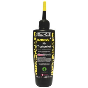 Huile de chaîne Muc-Off Dry Lube, flacon de 120ml pour conditions sèches. Entretien vélo pour une lubrification optimale.
