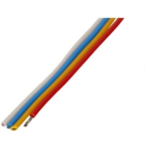 Set cavi unipolari: Blu, Rosso, Nero, Bianco, 0.14 mm², lunghezza 10 m. Ideale per cablaggi elettronici.