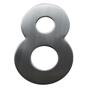 Alpertec numéro de maison '8', acier inoxydable, brossé.