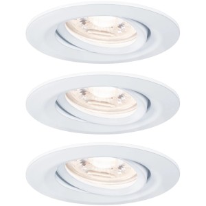 Paulmann LED spot encastrable Nova mini, lot de 3, orientable, 4W, 2700K, blanc mat.