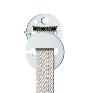 Guide de sangle de volet roulant Schellenberg Duo, Mini/Maxi, blanc. La sangle est guidée et protégée de l'effilochage.