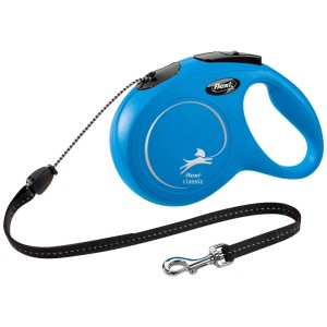 Guinzaglio avvolgibile a corda Trixie Flexi New Classic blu, taglia M, lunghezza 8 m.