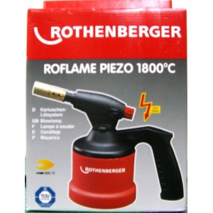 Lampe à souder Rothenberger Industrial RoFlame avec allumage piézoélectrique dans sa boîte.