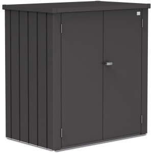 Armoire de terrasse Biohort Romeo, taille L, gris foncé. Armoire de jardin avec double porte et poignée.