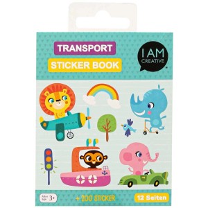 I Am Creative Mini-Stickerbook Transport avec plus de 200 autocollants sur 12 feuilles.