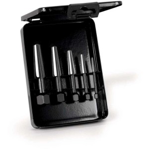 Set estrattori per viti Rennsteig, 5 pezzi in custodia metallica. Utensile per rimuovere viti danneggiate.