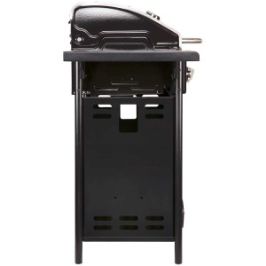Barbecue a gas Outdoorchef Australia 315 G, nero, vista laterale. Grill compatto con ripiano.