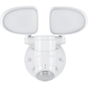 Faretto LED da esterno Telefunken bianco con sensore di movimento, 2 luci, 1000 lumen.