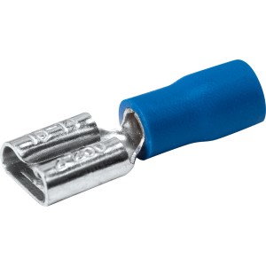 Connettore piatto blu, Ø 2,5 mm, per connessioni cavi semplici (15 pezzi)
