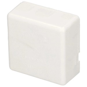Boîte de dérivation AP blanche IP20, 66x66x30mm, pour installation électrique en saillie.