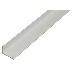 Profilé d'angle en aluminium argenté à ailes inégales, 20x40x2000 mm.