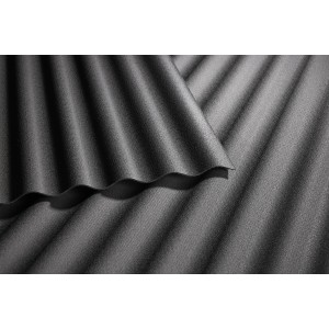 Plaque ondulée noire Gutta Guttanit+ 76/18, 200x90 cm, pour toiture bitumée.
