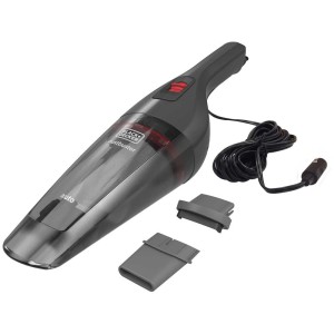 Aspirateur auto Black+Decker 12V avec accessoires pour l'entretien automobile.