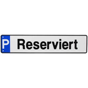 Panneau de signalisation Parking Réservé en aluminium, 52x11 cm.
