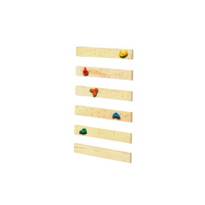 Kletterwand für Karibu Spielturm Lotti, Natur-Anthrazit mit bunten Klettergriffen.