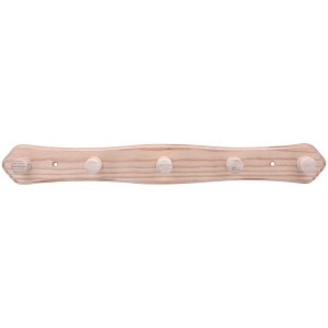 Helle Kiefer Hakenleiste mit 6 Haken und 320 mm Lochabstand.