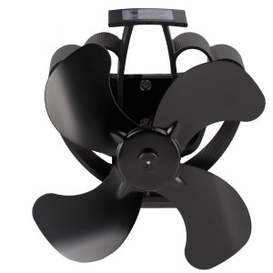 Ventilateur de poêle Valo noir pour montage sur tuyau, 22x18x19cm, accessoire pour cheminées et poêles.