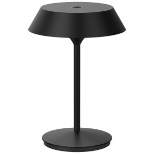 Lampada da tavolo a LED ricaricabile Mandulis di Schönenberger nera, alta 23 cm, luce bianca calda.