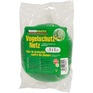 Rete di protezione per uccelli Windhager verde, 5x2m, per proteggere le piante dai danni degli uccelli.