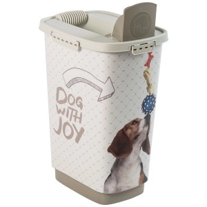 Rotho Cody, boîte de conservation pour aliments pour chien, 25 l, avec motif chien et bec verseur.