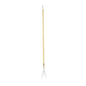 Cultivateur à long manche en acier inoxydable avec manche en frêne pour le jardinage.