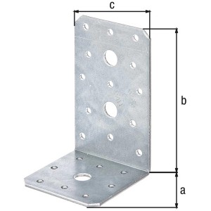 Winkelverbinder, sendzimirverzinkt, 60x60x100 mm, Stahlwinkel mit Löchern für Holzkonstruktionen.
