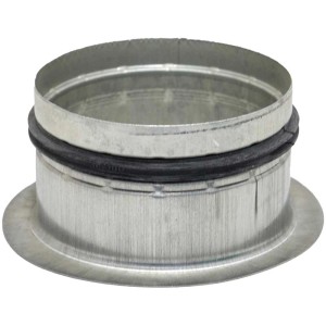 Wickelfalz-Stutzen Ø 125 mm mit Lippendichtung für dichte Lüftungssysteme.