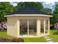 Alpholz Gartenhaus Rügen Spitzdach 519 cm x 519 cm Natur