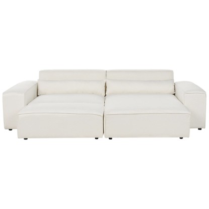 Beliani Canapé d'angle Hellnar Bouclé Blanc (HxlxP) 70 x 176 x 262 cm