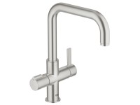 Grohe Red Duo Einhand-Spültischbatterie Supersteel mit C-Auslauf