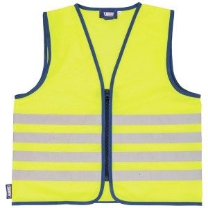 Gilet de sécurité enfant Abus Lumino ReflexVest jaune taille S avec fermeture éclair et réflecteurs.