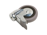 Rotella orientabile appar. con foro post. blocc. e cusc. sfera 55 kg / Ø 100 mm