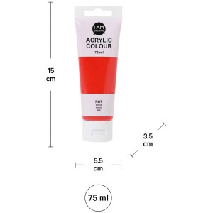 Tube rote Acrylfarbe (75ml) von I Am Creative. Ideal zum Malen und Basteln.