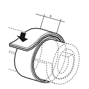 Illustration d'une attache velcro noire Conacord en polyamide (90 cm) en utilisation.