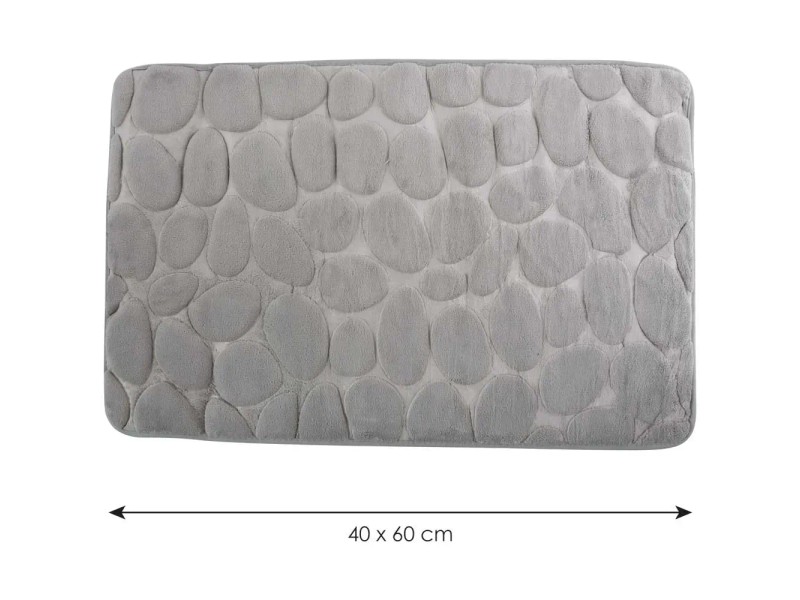 MSV - Tappetino da bagno in microfibra Pebble - Maggiore sicurezza - Fondo antiscivolo - Uso in bagno - Pubblico di destinazione: bambini e anziani - 40 x 60 cm - Blu scuro