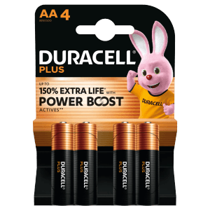 Duracell AA Batterie alcaline, confezione da 4. Batterie potenti per vari dispositivi.