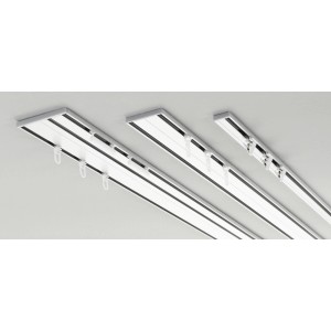 Confezione da due supporti a soffitto Gardinia bianchi per binario per tende in alluminio a 1 via.