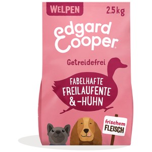 Edgard & Cooper cibo secco per cuccioli, anatra e pollo allevati all'aperto, sacco da 2,5 kg.