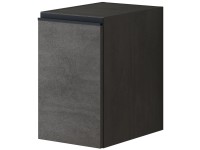 Seitenschrank York rechts Zement / Griffe Schwarz 50 x 30 cm