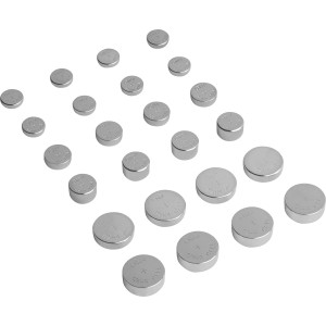 Set di 24 batterie a bottone alcaline per orologi, calcolatrici e giocattoli.