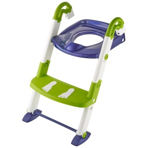 Rotho Kidskit 3in1 trainer WC blu e verde con gradino e maniglie.