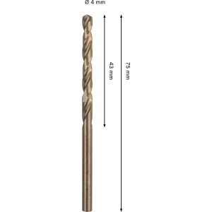 Foret hélicoïdal Bosch Pro Stainless Steel, 4 mm, bronze. Foret métal pour acier inoxydable.