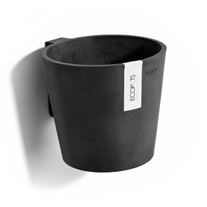 Vaso sospeso Ecopots Amsterdam Wall grigio scuro, 20x17,5 cm, per interni ed esterni.