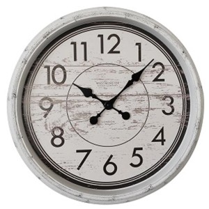 Orologio da parete vintage Globo, Ø 58 cm, bianco, con numeri arabi per soggiorno, cucina o ufficio.