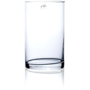 Vaso cilindrico trasparente Sandra Rich Cyli, alto 25 cm, Ø 15 cm. Vaso decorativo in vetro per fiori.